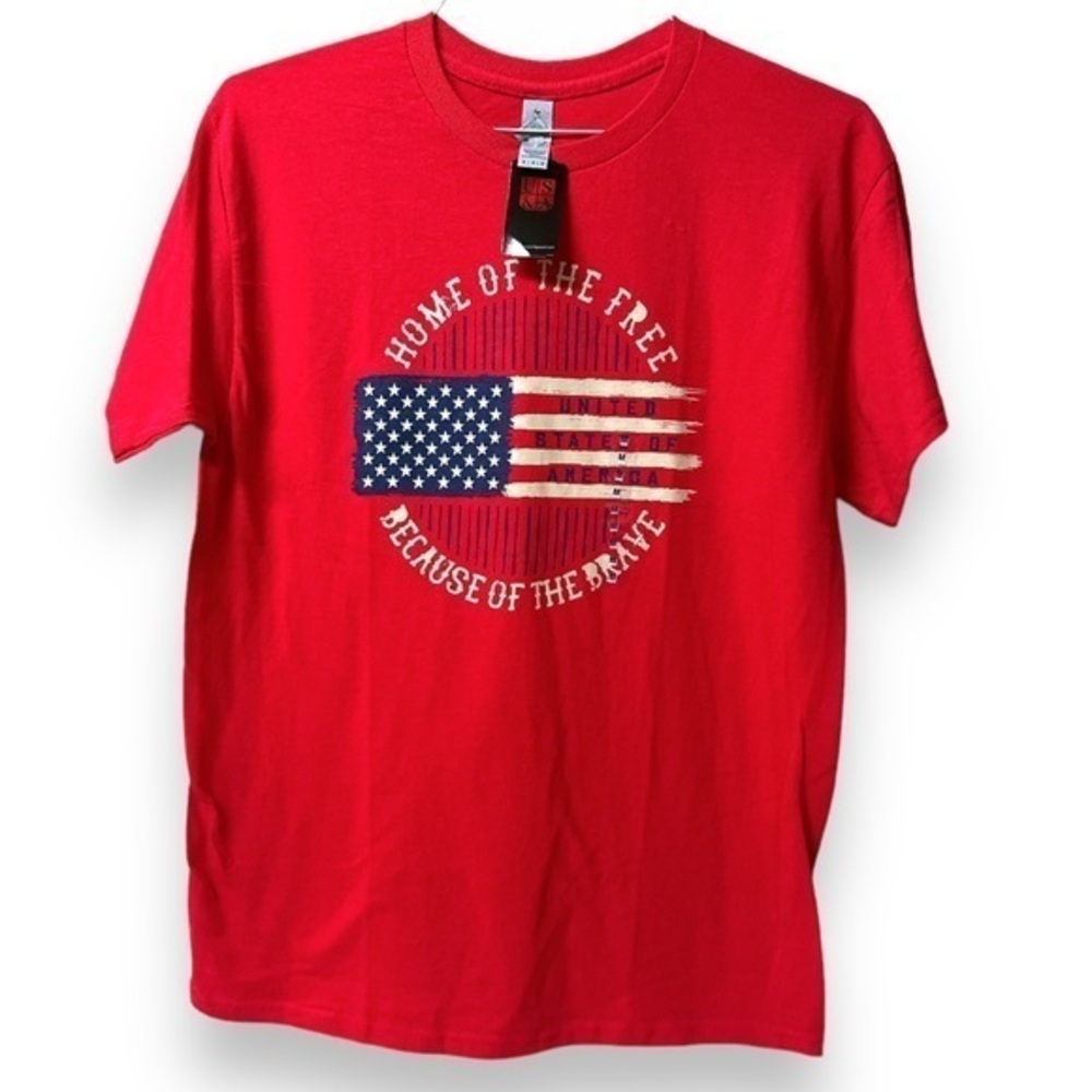 United Souvenir Apparel USA Flag Home of the Free graphic Tshirt men’s‎ sz M NWT